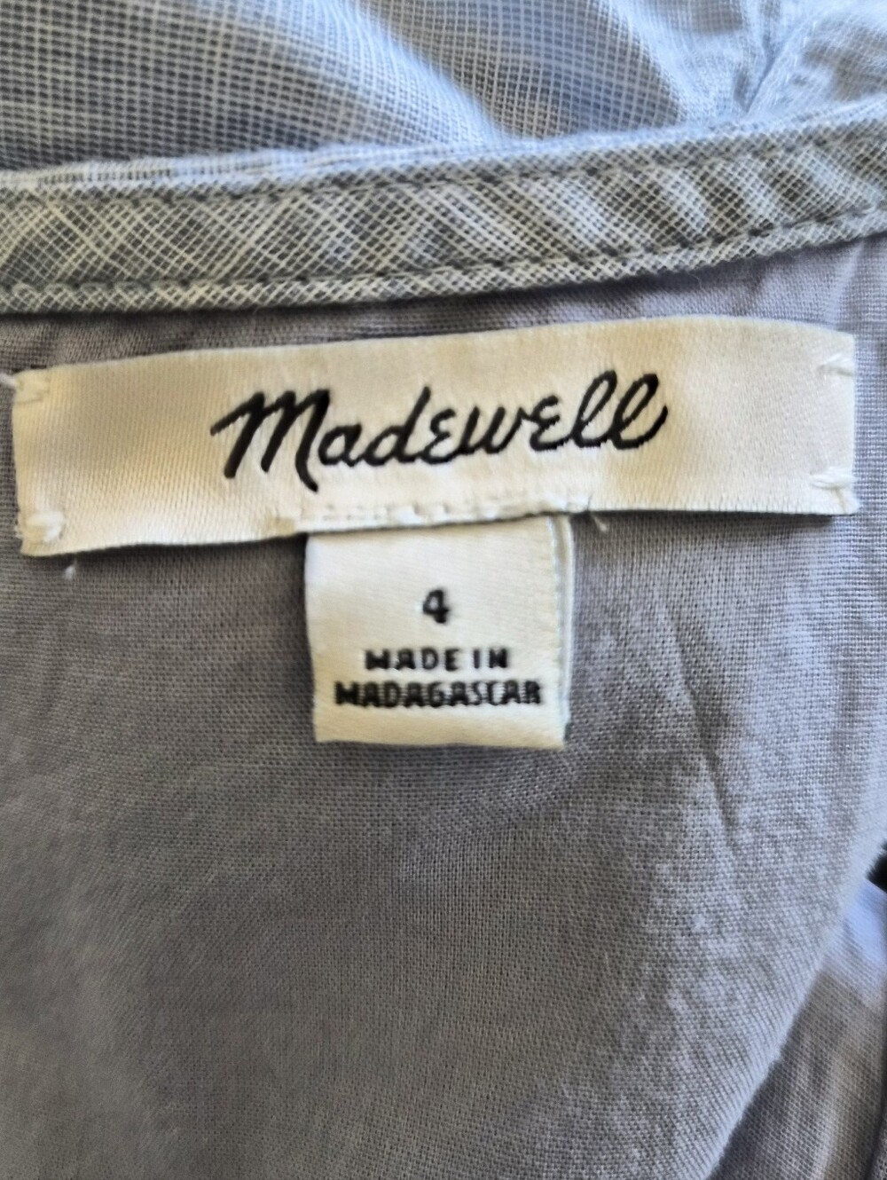 Madewell Belleflower Ruffle Dress Light Blue Cotton Size 4 - Picture 11 of 12